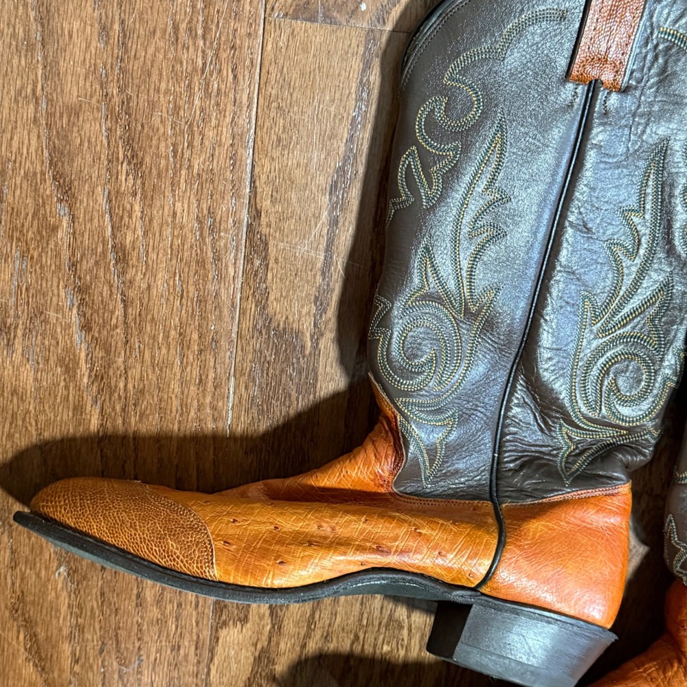 Vanilla Star Vintage Western Cowboy Boots Womens 9 Brown Tan Leather Pointed Toe - Picture 5 of 7